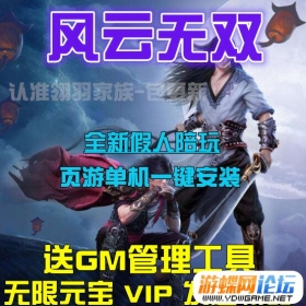 网游单机 风云无双单机版游戏假人陪玩一键服务端 元宝GM工具VIP